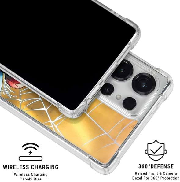 Skinit Clear Phone Case Compatible with Galaxy S25 Ultra - Officially Licensed Marvel Spiderman Web Shooting Design