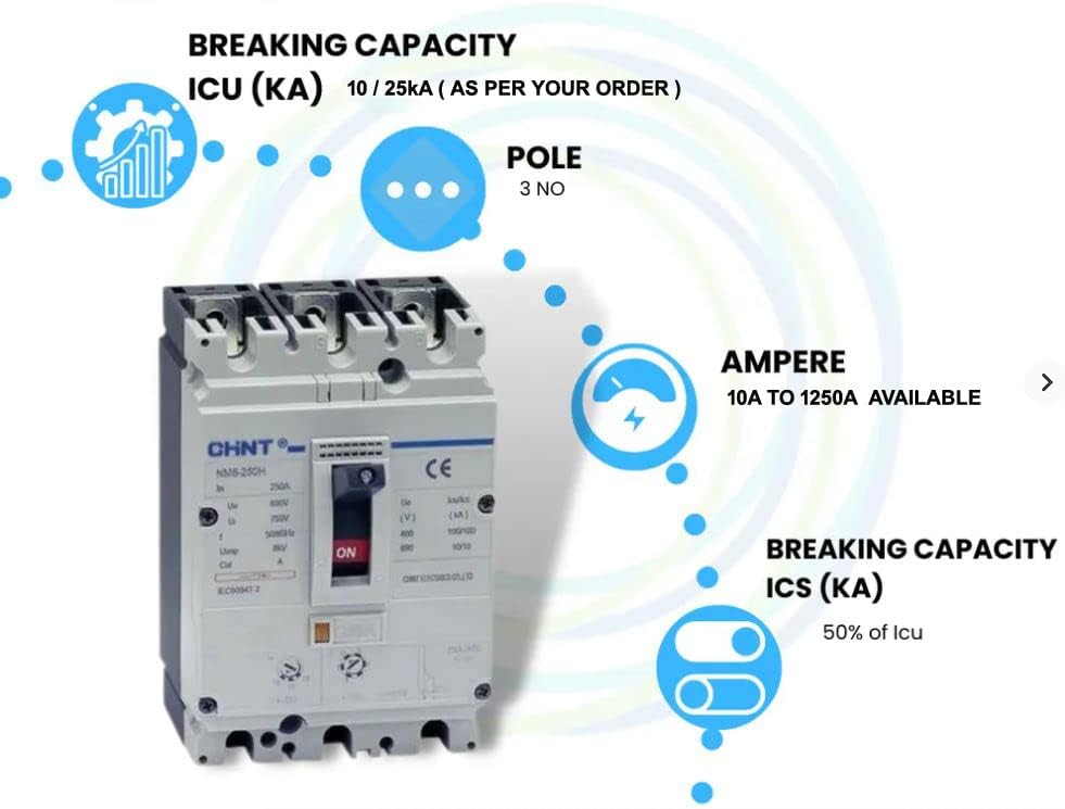 ARINO (ORIGINAL) CHINT'S 200A MCCB 3 POLE HEAVY DUTY 100% COPPER TERMINAL (1 YEAR WARRANTY) 200A 3POLE MCCB INDUSTRIAL GRADE