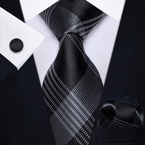 Image of YourTies Silk Paisley Floral Tie and Pocket Square Cufflinks with Lapel Pin Sets for Men 5PC Wedding Party