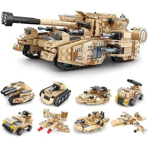kececo Tank Construction Set, World War II Military Army Tank Model Toys, Adults or Men and Boys, Home Decoration History Collection Gift for Military Fans Tanks Military Army Tank Tank Sets Cover