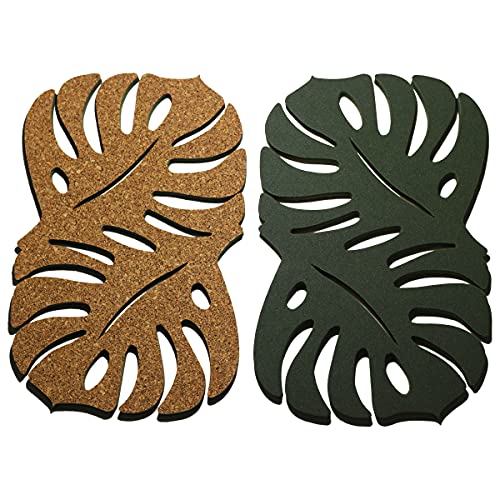 2 Descanso Panela + 2 Suporte Travessa Folha Cortiça Natural