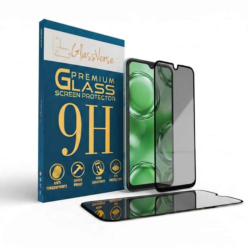 Image of GlassVerse Ultra Privacy Tempered Glass For Itel A100 (Pack Of 2) with Free Installation Kit. Edge To Edge. (In-Screen FingerPrint Lock will not work with the Privacy Guard) - 6.75 inch