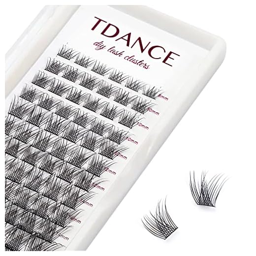 TDANCE Cluster Lashes D Curl DIY Eyelash Extension 8-16mm Mix Volume Lash Clusters Soft Reusable Lashes Comfortable Natural Lashes Individual Lashes Easy to Use at Home (T005,D,8-16mm)