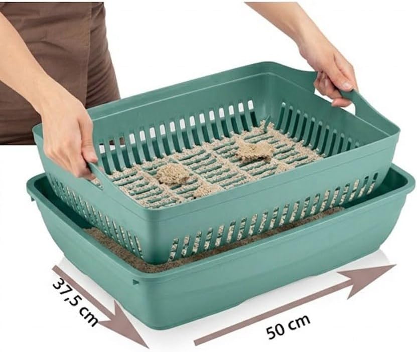 Flex Elek ve Alt kum kabı, Kapalı ve Açık Kedi Tuvaleti Uyumlu, 37,5x50x13 cm