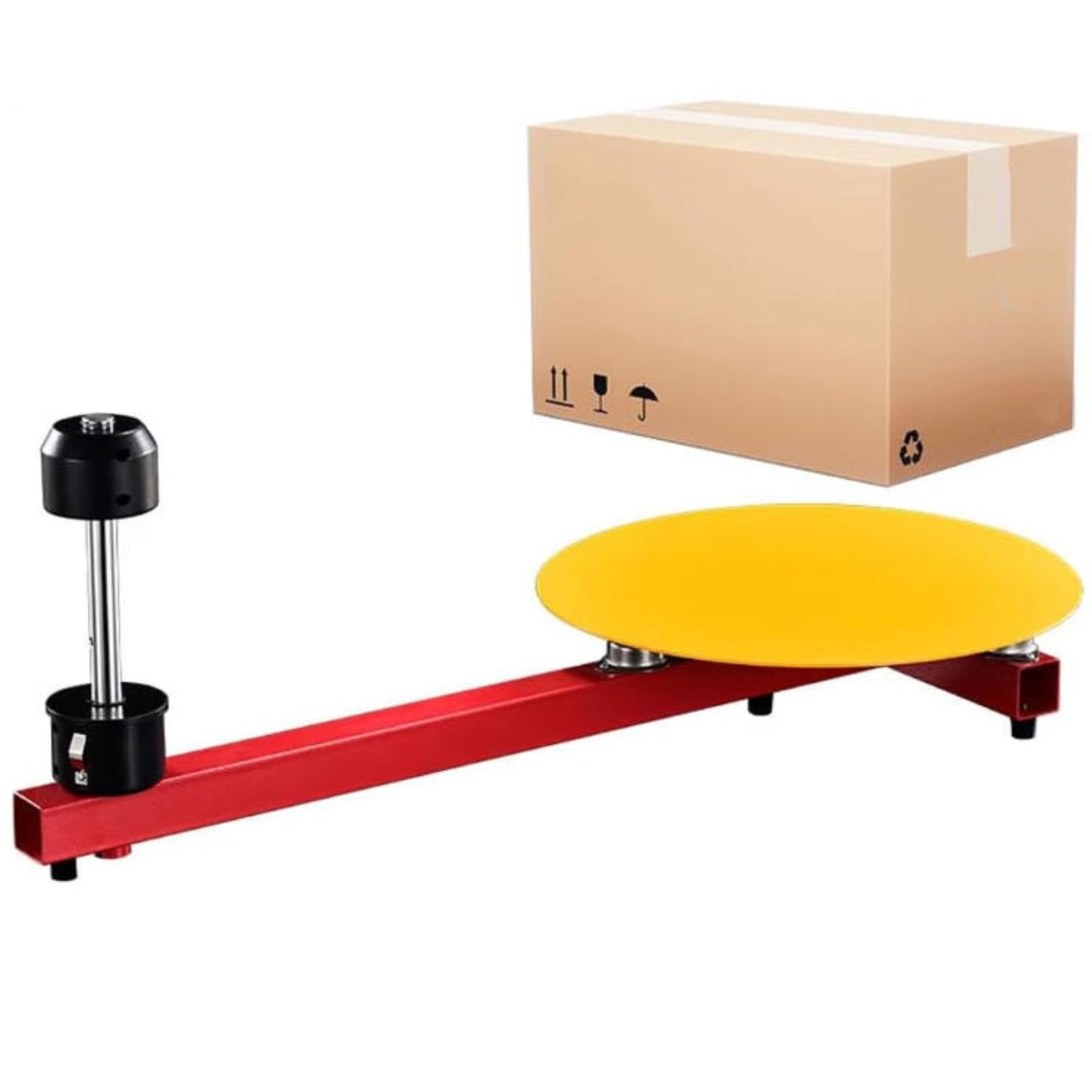 Panca avvolgitrice manuale con piattaforma girevole da 40 cm, dispenser di film resistente per imballaggi termoretraibili per pallet e scatole, magazzino e uso in fabbrica