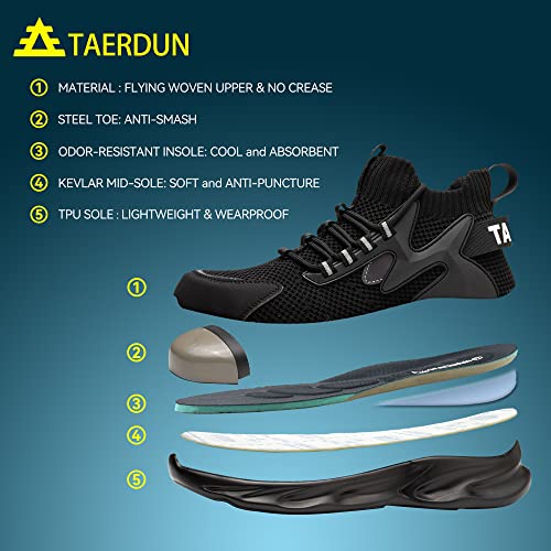 Image of Steel Toe Work Boots for Men Slip on Chelsea Boot with Kevlar Anti-Puncture Sole, ASTM F 2412-24, Men's Industrial & Construction Shoes, Non-Slip Safety Shoes