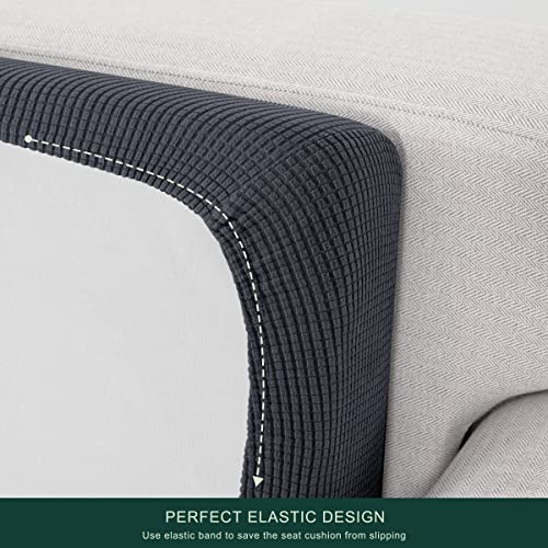 Image of CHUN YI Stretch Sofa Seat Cushion Cover, Fitted Sofa Couch Cushion Covers Furniture Protector, Replacement for Individual Cushion Checks Jacquard Sofa Seat Furniture Cover(1 Seater,Grey)