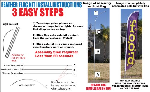 Burgers Restaurant Advertising Feather Banner Swooper Flag Sign With Flag Pole Kit And Ground Stake #TOP1