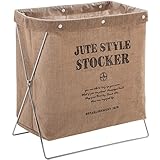 アストロ 折りたたみ収納ケース 麻 40L 内側撥水加工 大容量のマルチ収納 スチールワイヤーと底板で安定自立 床から浮かせることで汚れや傷つきを防止 ナチュラル ワイヤー付き かばん置き 荷物入れ 机下収納 洗濯かご カフェ ランドリー キャンプ アウトドア ゴミ箱 野菜ストッカー 約40×26×44.5cm 620-48