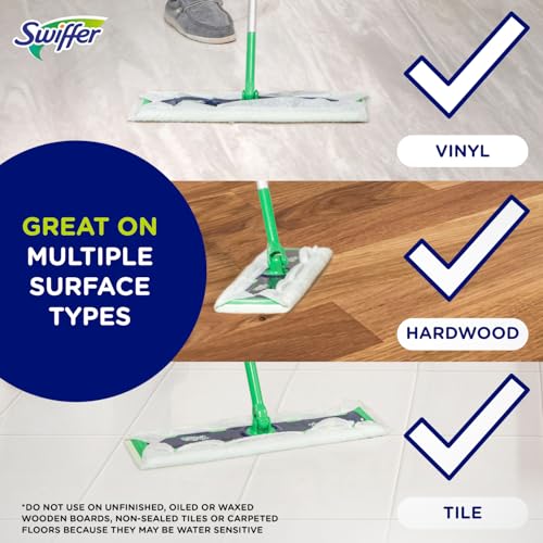 Image of Swiffer Sweep + Mop XL, Broom & Mop Alternative, Floor Cleaner for Dirt, Dust, Hair, All Purpose Cleaning Tool for Home, Bathroom, Kitchen, Set Includes 1 XL Sweeper 8 XL Dry Pads 2 XL Wet Pads Fresh