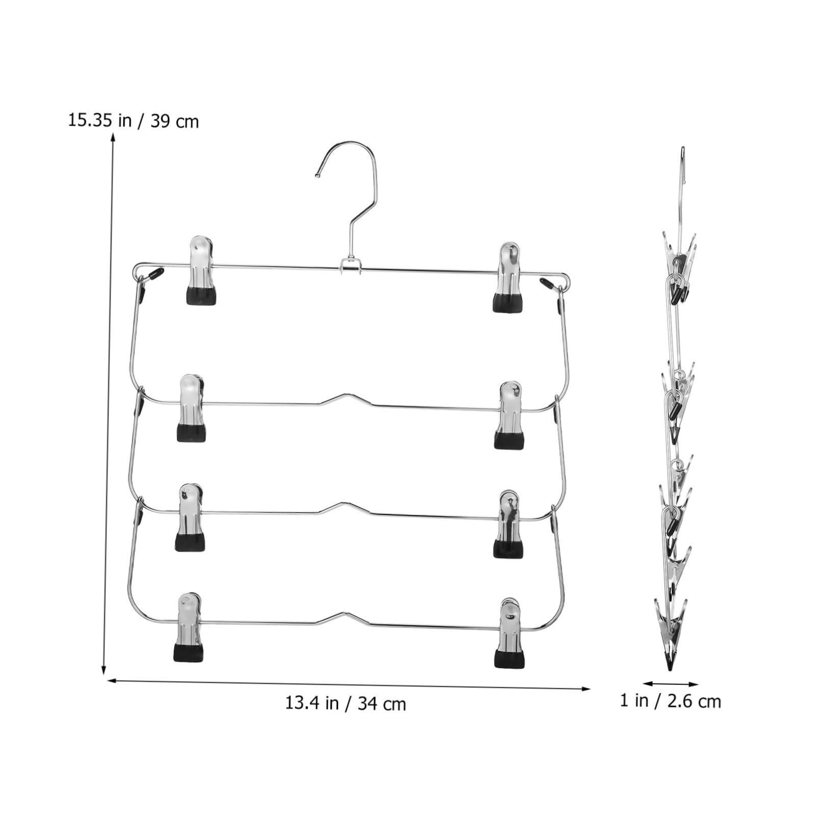 SOLUSTRE Teilige Rockbügel mit Clips Platzsparende Hosenbügel Mehrlagige Metallbügel für Damenbekleidung Garderobenorganizer für Schrank
