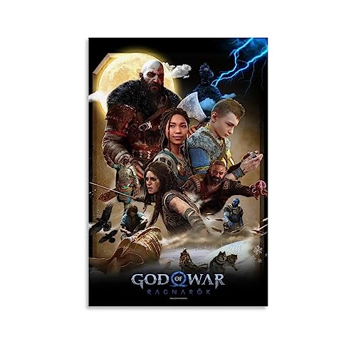 UMCHU Póster de arte de película de God of War Ragnarok, pintura decorativa, lienzo, arte de pared, póster de salón, dormitorio, pintura, arte de pared, impresión de imagen, decoración moderna para