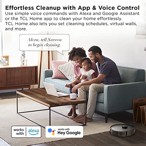 Tcl Sweeva 6500 Smart Robot Vacuum With Auto-Empty Dustbin Tower, Empties Itself Up To 30 Days, Perfect For Pets And Kids, App & Voice Control, For Hard Floors And Carpets With Auto-Boost (Rv6514B) #TOP3