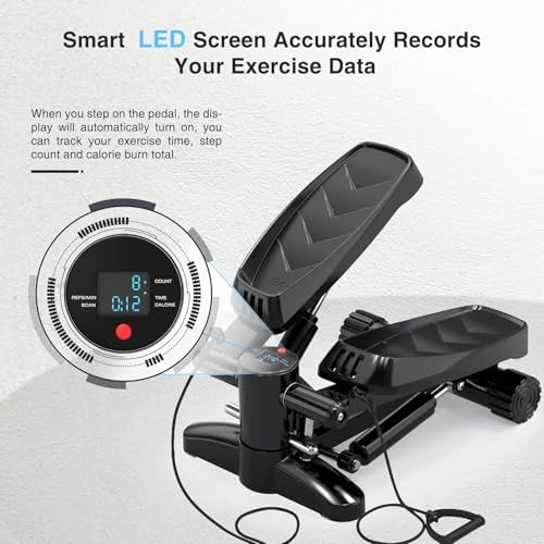 Steppers-for-Exercise-at-Home-Mini-Aerobic-Stepper-Hydraulic-Fitness-Stair-Stepper-with-Resistance-Bands-and-LCD-Monitor-Twist-Stepper-Stair-Stepper-with-330lbs-Loading-Capacity Steppers for Exercise at Home Mini Aerobic Stepper Hydraulic Fitness Stair Stepper with Resistance Bands and LCD Monitor Twist Stepper Stair Stepper with 330lbs Loading Capacity