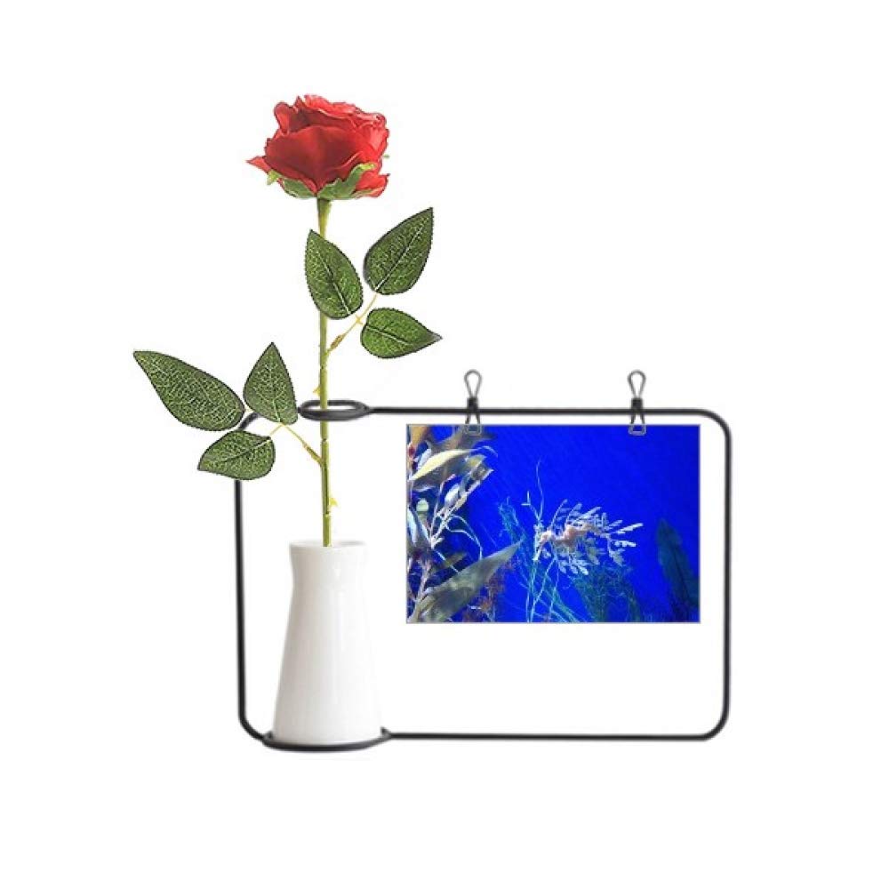 Fleur d'hippocampe artificielle bleu océan : finissez-en avec les vases vides