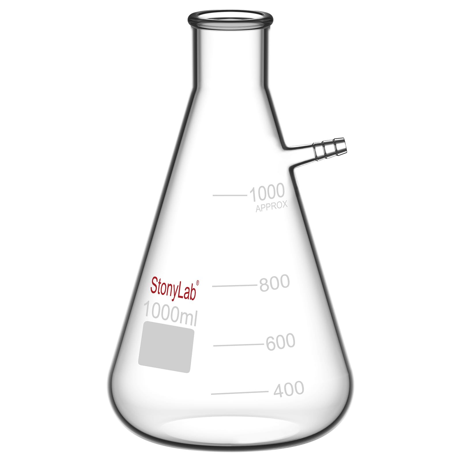 stonylab 1000ml Filterung Fläschchen, Borosilikatglas Glass Filtering Flask, Fläschchen mit Tubulation - 1000ml