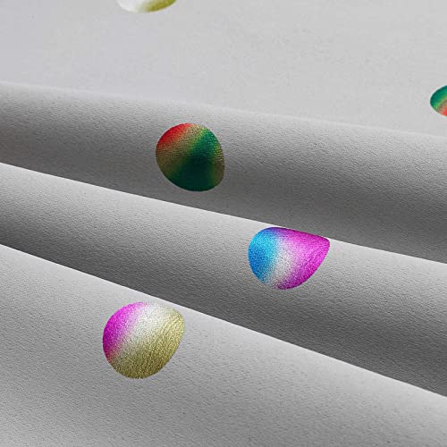 Grey 90% Blackout Window Curtain Panels Colorful Metallic Polka Dots Print Curtains For Kids Room Living Room 52 X 95 Inch Room Darkening Energy Efficient Draperies For Guest Bedroom, 2Pcs #TOP4