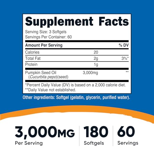 Nutricost NTC-30109 Pumpkin Seed Oil Capsules