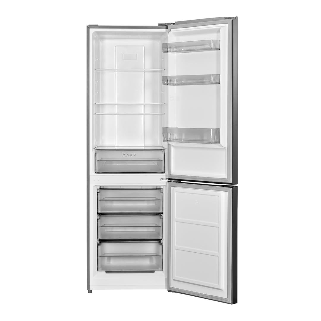 Aspes Frigorífico Combi Inox 2 Puertas. AC185605ENFDX, Capacidad 293 Litros, No Frost, Motor Universal, 40 dB, Puerta Reversible, Apertura Tipo Uñero, Clase Energética E