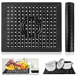 Utilisation polyvalente : tapis d'évier noir non seulement pour sécher la vaisselle, mais aussi comme zone de préparation pour la cuisson, comme insert de réfrigérateur, comme tapis de dessous de table, comme support pour les gamelles pour animaux de compagnie. Utilisez-les également pour placer des casseroles et des poêles chaudes lorsque vous ne les utilisez pas comme tapis de sèche-linge.