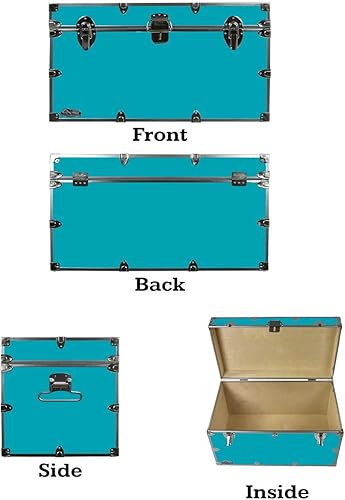 Miniatura 2 de CN Footlockers Baúl de almacenamiento para graduados con ruedas con ruedas para campamento o dormitorio universitario con cerradura 32 x 18 x 185