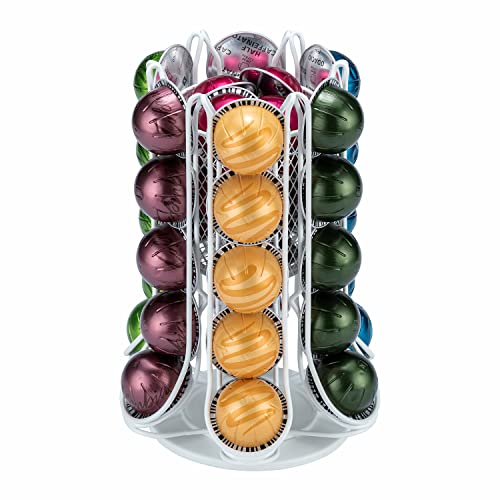 Flagship Vertuo Pod Holder Coffee Pod Stand For Nespresso Pod Storage With Elegant White(30+ Pods & 1 Box Capacity) #TOP5