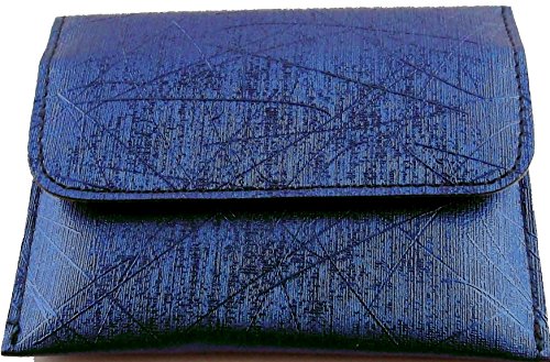 Preisvergleich Produktbild Etui für Autoschlüssel und Kreditkarten mit Abschirm Spezialgewebe zum Datenschutz für Keyless RFID NFC Funk-Chip - Metallic Blue mit Magnetverschluss