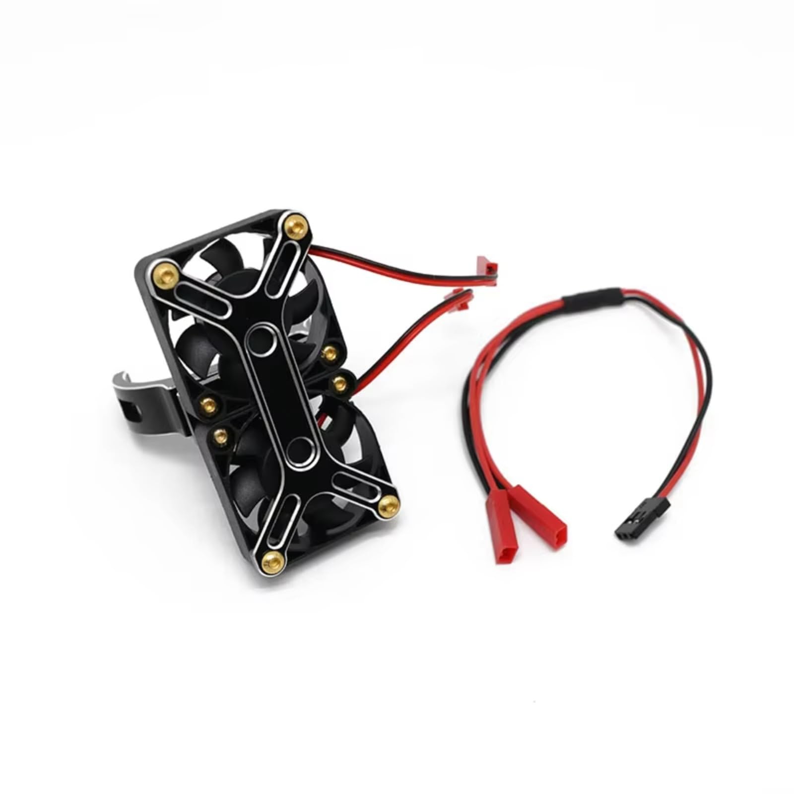 RC Upgrade Accessories for Traxxas for X-MAXX for Arrma for Kraton 1/5 RC Truck Car 4985 1717 Brushless Motor Heat Sink Dual Cooling Fan Heatsink Upgrade Parts(Black)