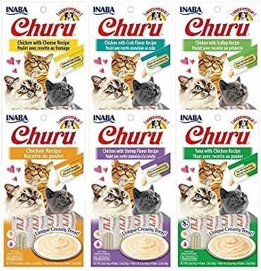 INABA Churu Lickable Purée Natural Cat Treats (Chicken Variety Pack, 24 Tubes)