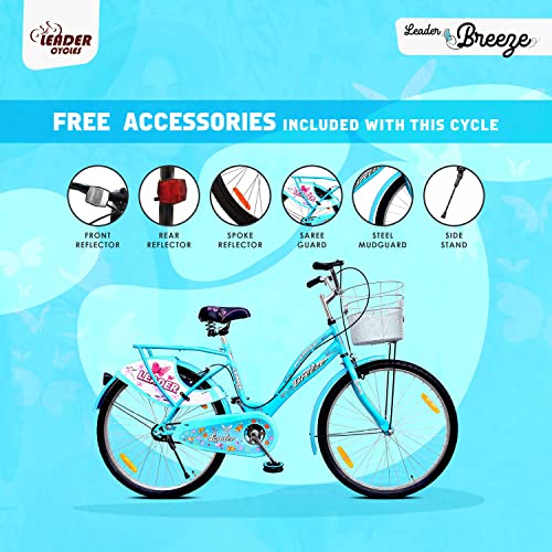 Leader Lady Star Breeze 26T Bicycle for Girls/Women with Front Basket and Integrated Carrier | Ideal for 12 + Years (Frame: 18 Inches) (26, Aqua Blue) - Image 6