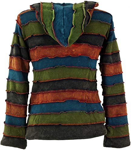Guru-Shop, Goa Patchwork Giacca con Cappuccio