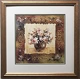 Lena Liu 'Roses Hand Signed Limited Edition Framed Art 22' x 22'