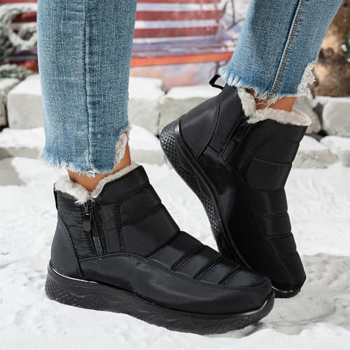 Dritnow Shoes Women’s Insulated Snow Boots, Waterproof Non-Slip Fur Lined Comfortable Warm Winter Ankle Boots for Outdoor Walking3