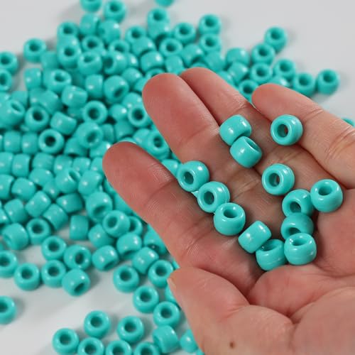 Image of Gxueshan 1000 Pcs Acrylic Pony Beads 6x9mm Bulk for Bracelet Necklace Jewelry Making Earring Hair Braiding Kandi Beads