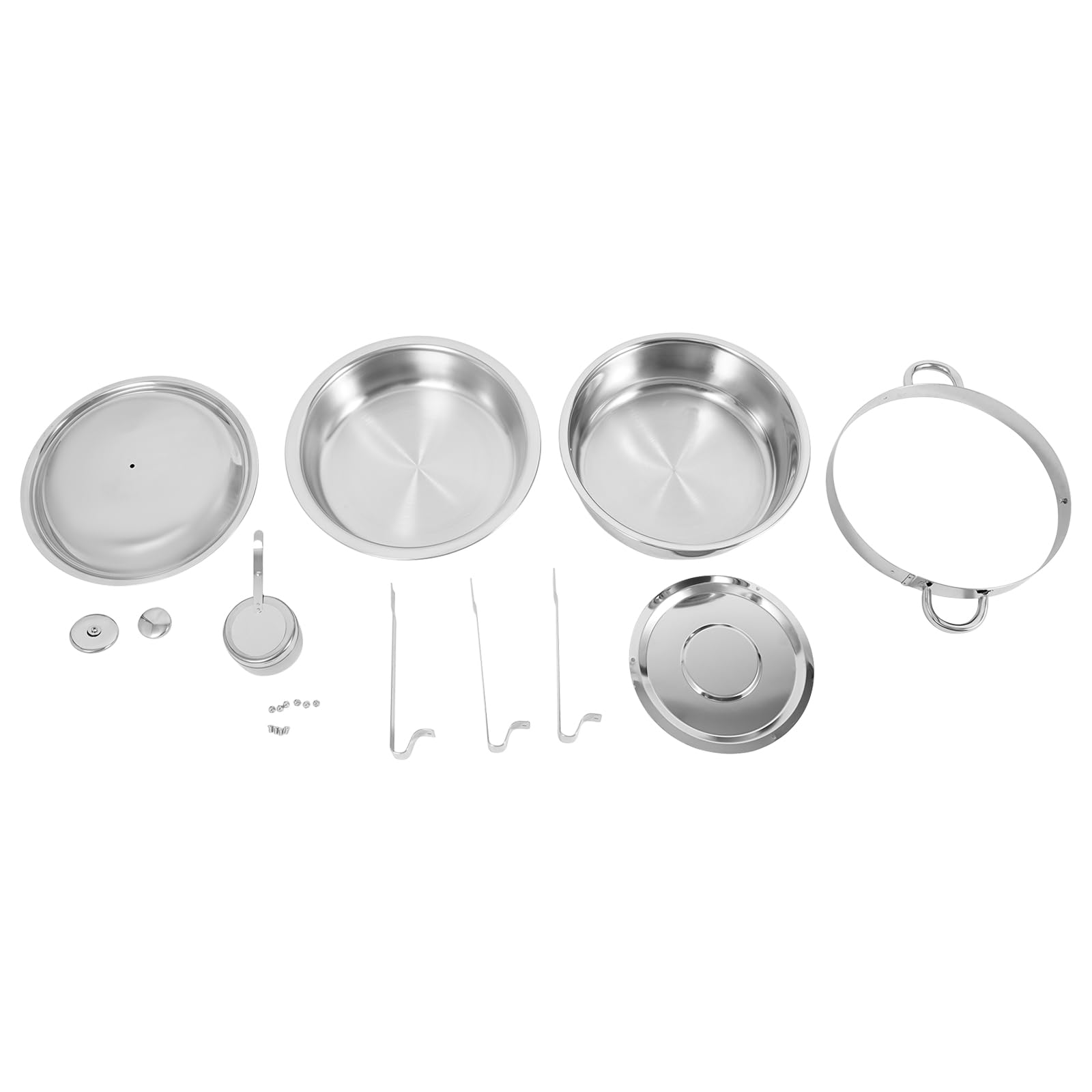 Chafing Dish Buffet Set di 4 contenitori in acciaio inox con coperchio, potenza di fuoco controllabile, da 4,5 l, per buffet, da scrivania, per alimenti caldi