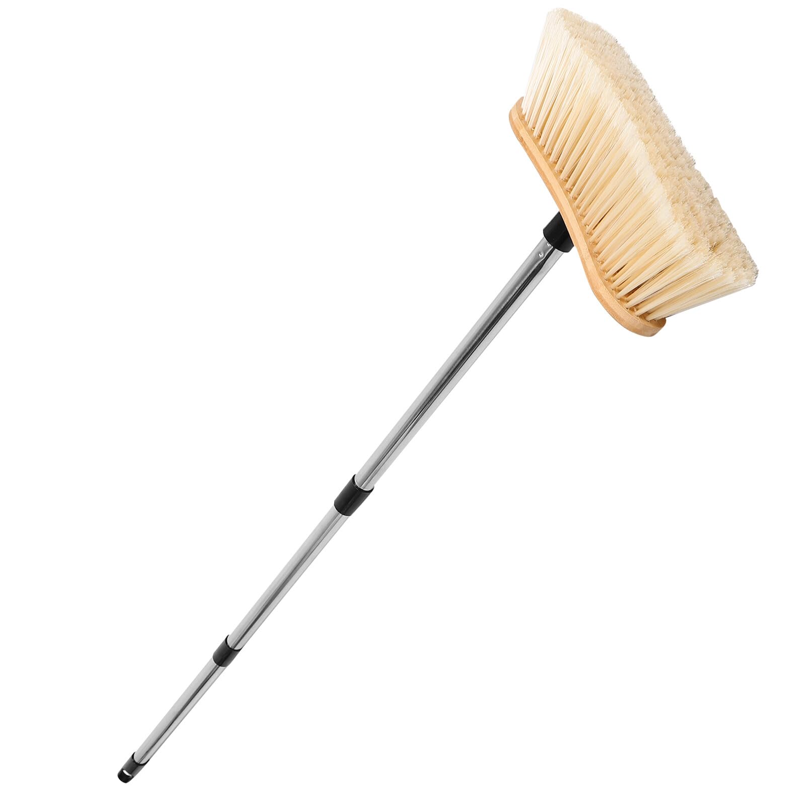 Scopa da Esterno in Bamboo con Setole Rigide e Manico in Acciaio Resistente Spazzola per Pulizia Giardino e Patio per Pavimenti Interni ed Esterni Design Sostenibile e Durevole