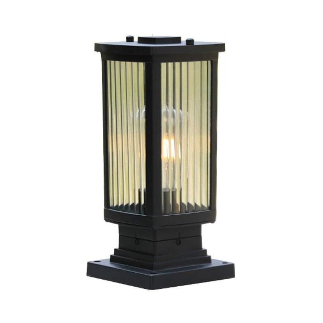 AZHKJKZH Post Cap Lights Aluminum Glass Outdoor Post Lights E27 Waterproof Garden Courtyard Villa Pillar Lamp European Porch Column Outdoor Garden(13.5 * 30cm)
