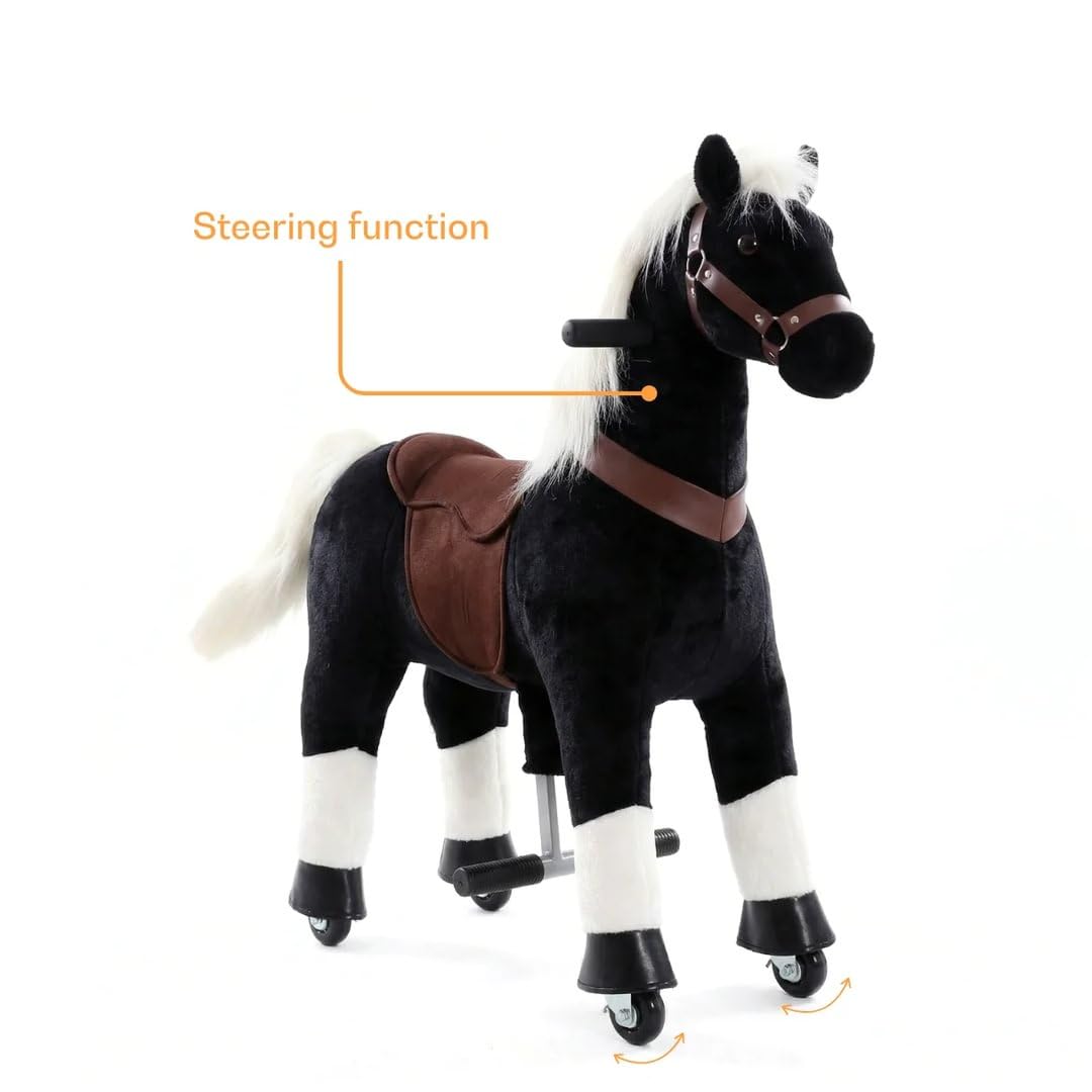 Reitpferd auf Rollen Klein, 3-5 Jahre, Schaukelpferd, Schwarz