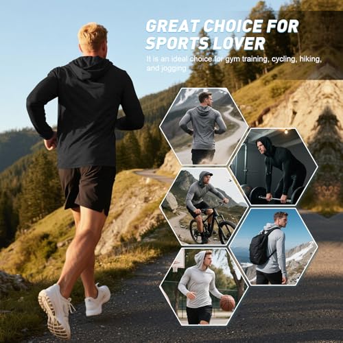 MEETWEE Herren Tank Top, Sportshirt mit Kapuze Ärmelloses/Langarm Muskelshirts Fitness Sleeveless Shirt Atmungsaktiv Laufshirt Achselshirts Hoodie für Gym Running Training 6