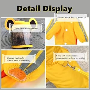 Dog Raincoat,Waterproof Dog Rain Jacket with Safety Reflective Stripe,Hooded Slicker Dachshund Doggy Dog Poncho with Leash for Dogs and Puppies Dog Raincoat,Waterproof Dog Rain Jacket with Safety Reflective Stripe,Hooded Slicker Dachshund Doggy Dog Poncho with Leash for Dogs and Puppies