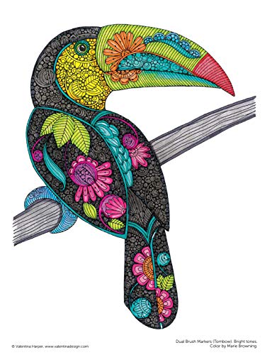 Creative Coloring Birds: Art Activity Pages to Relax and Enjoy! (Design Originals) 30 Designs with Owls, Songbirds, Peacocks, and More, on Extra-Thick Perforated Paper, plus Beginner-Friendly Tips - Image 3