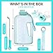 Life Bottle 1 Gallon Water Bottle with Straw Lid and Chug Lid, Leakproof Water Jug. Big Water Bottle with Time Marker, No Quotes. 128 oz with Handle and Straw, BPA Free