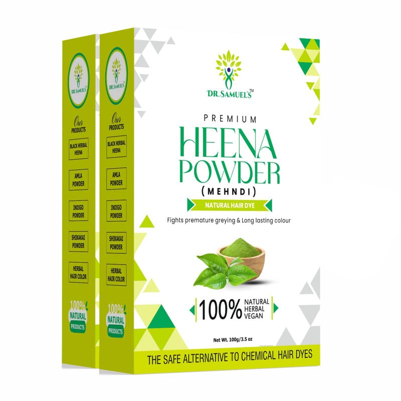 DR.SAMUEL'S Heena Powder Mehndi | Long Lasting Henna (Mehndi) | Natural Hair Dye (PACK OF 2)