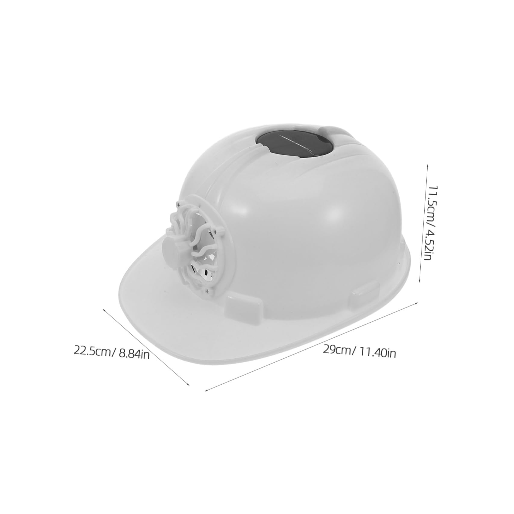 Anneome Solarbetriebener Weißer Schutzhelm mit Ventilator aus Kunststoff Arbeitskappe und Bauschutzhelm für Bauarbeiter Kühlend und Schützend bei Sommerfest und Außeneinsätzen