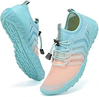 Water Shoes Mens Womens Beach Swim Shoes Quick-Dry Aqua Socks Pool Shoes for Surf Yoga Water Aerobics (G-Pink/Blue, 38)