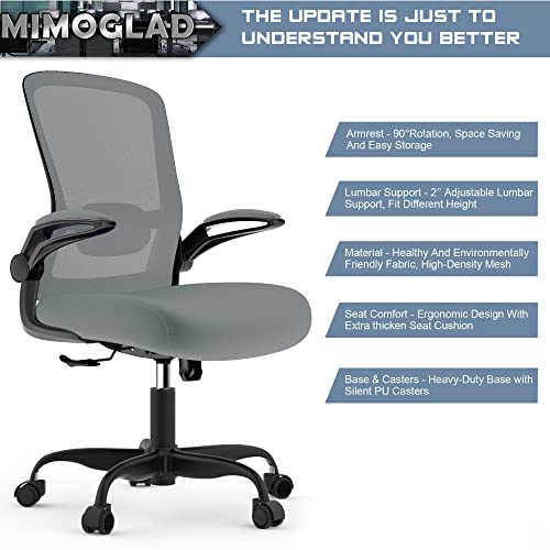 Office Chair, Ergonomic Desk Chair With Adjustable Lumbar Support, High Back Mesh Computer Chair With Flip-Up Armrests-Bifma Passed Task Chairs, Executive Chair For Home Office #TOP2
