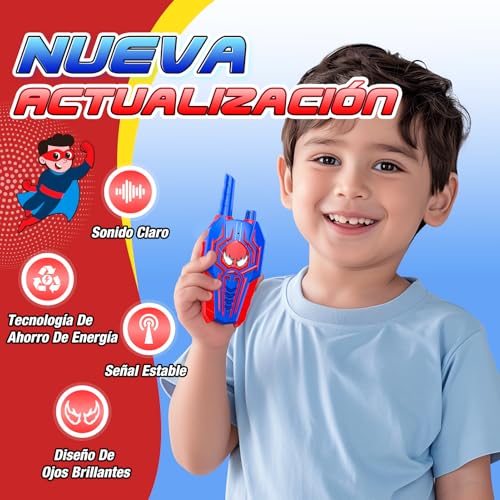 Miniatura 4 de Toyokid Walkie Talkie Niños, Juguetes Niños 3 4 5 6 7 8 9 10 Años Spider Walkie Talkie Regalo Niño 3 4 5 6 7 8 9 10 Años Juegos Exterior Niños Regalos Cumpleaños Niños Juguetes Para Niños De 3-10 Años