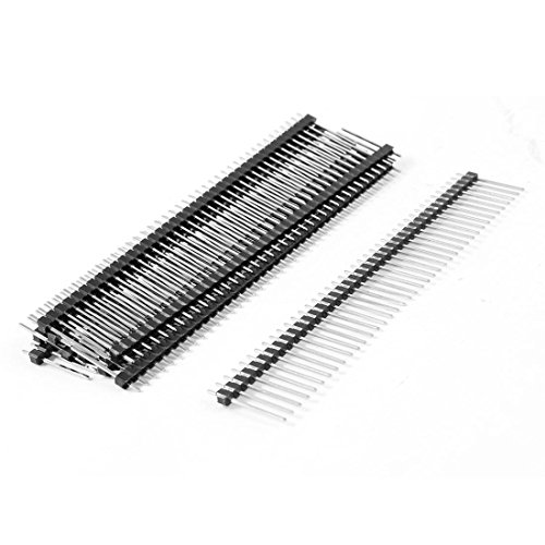 Aexit 10pcs 40 Audio & Video Accessories Ways 40Pin Single Row Straight Pin Header Connectors & Adapters Connector Black