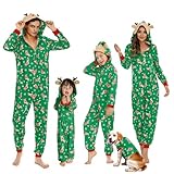 Neufigr Family Christmas Pajamas Matching Sets, Christmas Pjs Onesie Holiday Family Sleepwear SetsGL03-E1095422 04-Green/Reindeer XX-Large