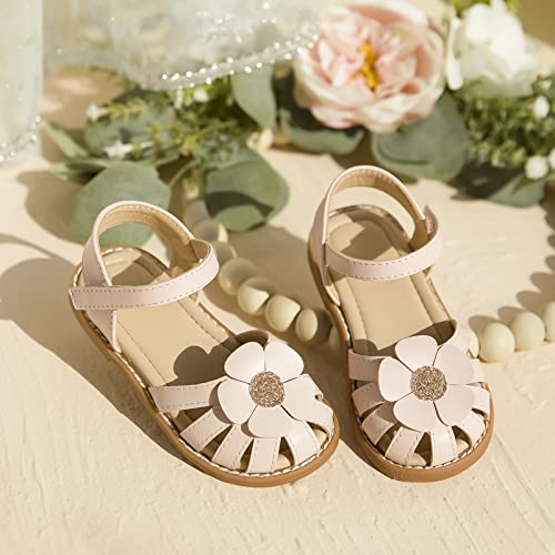 Image of Flaryzone Girls Sandals Closed Toe Summer Flats Dress Sandals Shoes Toddler /Little Kid